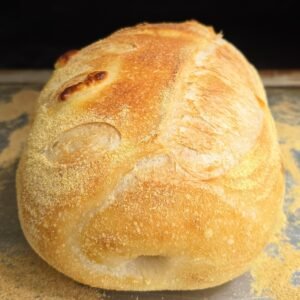 Bloque masa madre relleno de queso mozzarella artesanal